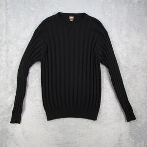 Neiman Marcus Exclusive Mens XXL Black Cashmere Ribbed Crewneck Sweater